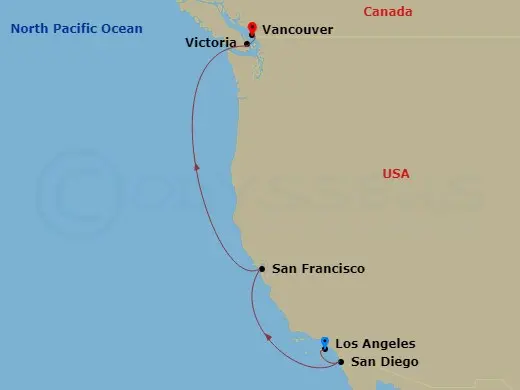 Itinerary schematic diagram