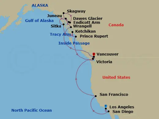 Itinerary schematic diagram