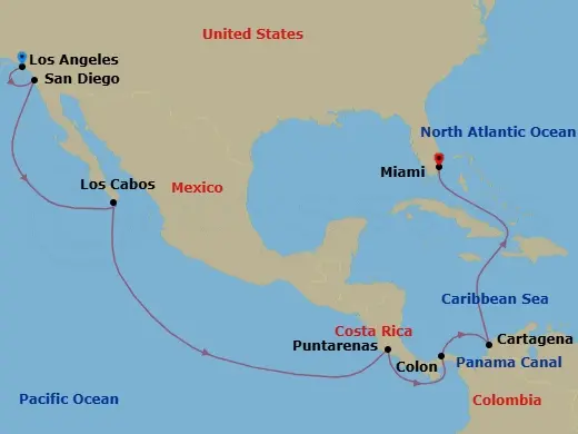 Itinerary schematic diagram