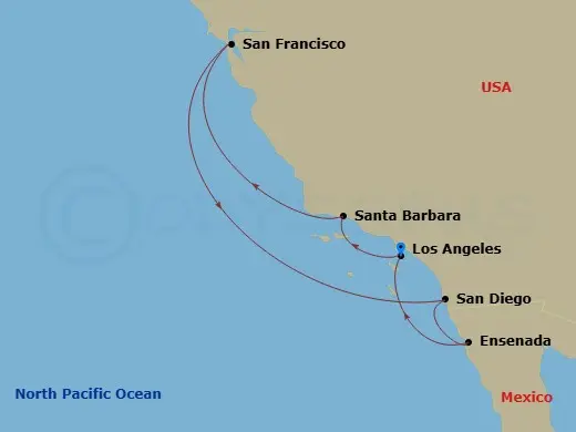 Itinerary schematic diagram