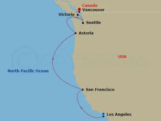 Itinerary schematic diagram