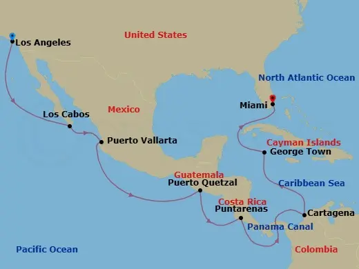 Itinerary schematic diagram