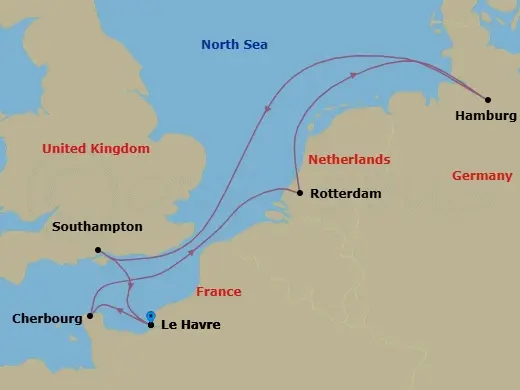 Itinerary schematic diagram