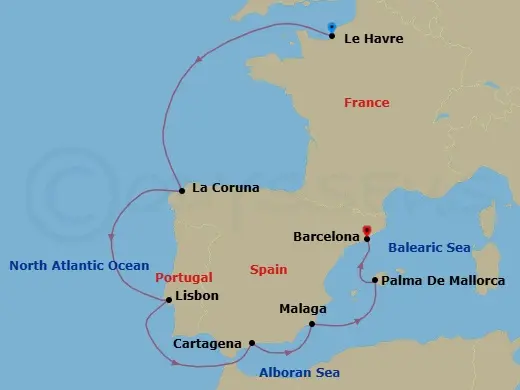 Itinerary schematic diagram