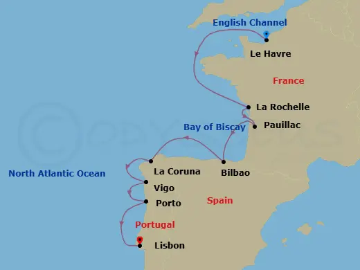 Itinerary schematic diagram