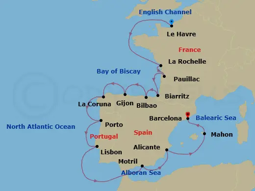 Itinerary schematic diagram
