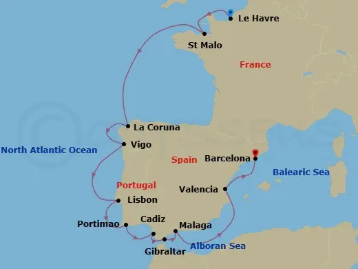 Itinerary schematic diagram