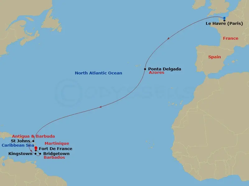 Itinerary schematic diagram