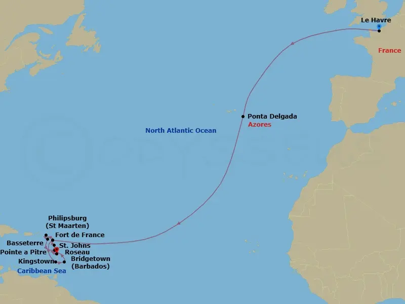 Itinerary schematic diagram