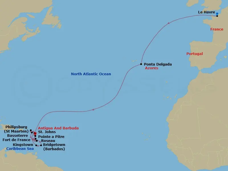 Itinerary schematic diagram