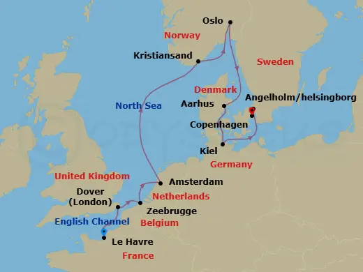 Itinerary schematic diagram