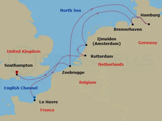 Itinerary schematic diagram