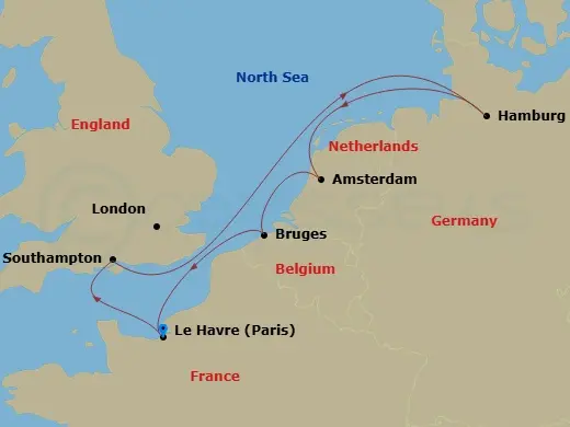 Itinerary schematic diagram