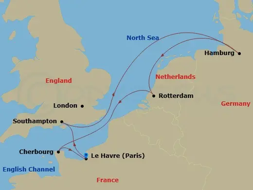 Itinerary schematic diagram