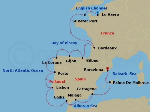 Itinerary schematic diagram