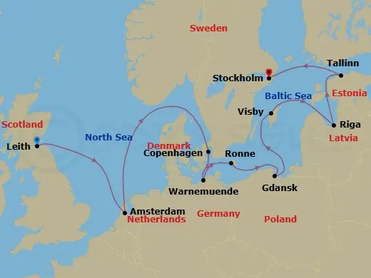Itinerary schematic diagram