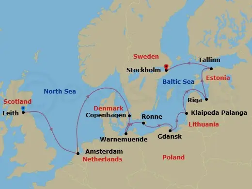 Itinerary schematic diagram