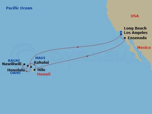 Itinerary schematic diagram