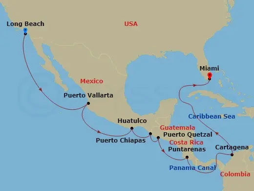 Itinerary schematic diagram