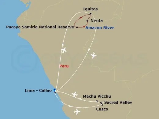 Itinerary schematic diagram