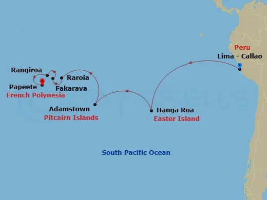 Itinerary schematic diagram