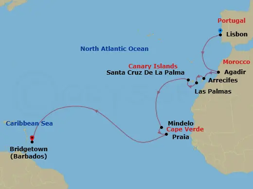 Itinerary schematic diagram