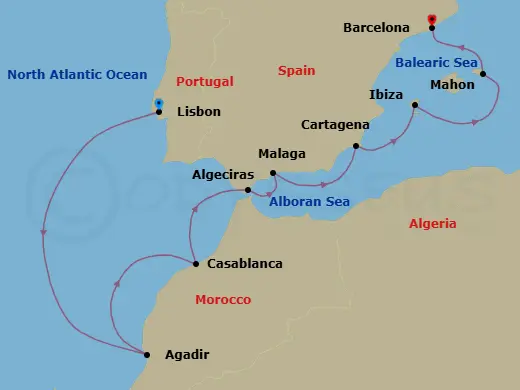 Itinerary schematic diagram