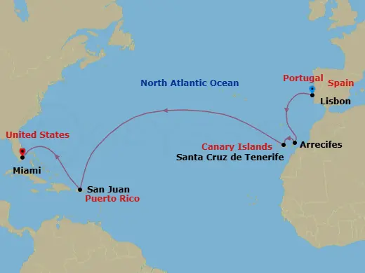 Itinerary schematic diagram