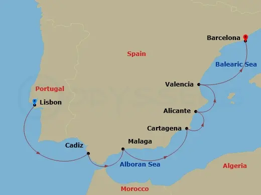 Itinerary schematic diagram