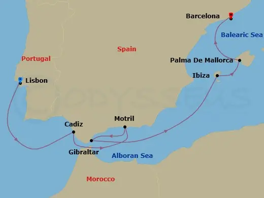 Itinerary schematic diagram
