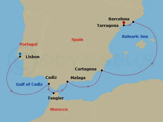 Itinerary schematic diagram