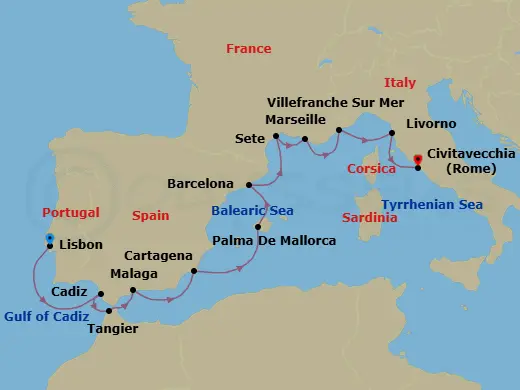 Itinerary schematic diagram