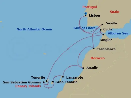 Itinerary schematic diagram