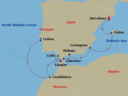 Itinerary schematic diagram