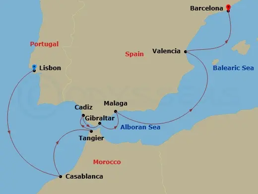 Itinerary schematic diagram