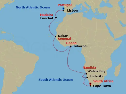 Itinerary schematic diagram