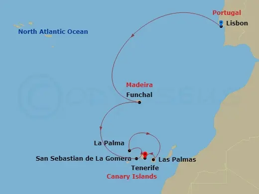 Itinerary schematic diagram