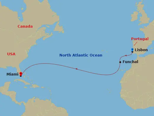 Itinerary schematic diagram