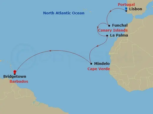 Itinerary schematic diagram