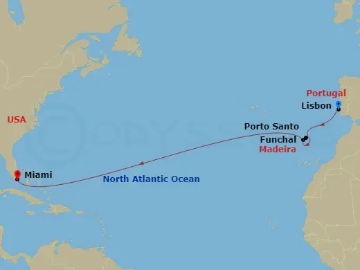 Itinerary schematic diagram