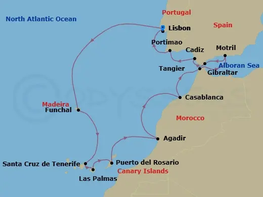 Itinerary schematic diagram