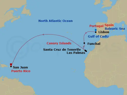 Itinerary schematic diagram