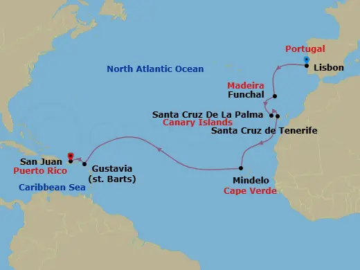 Itinerary schematic diagram