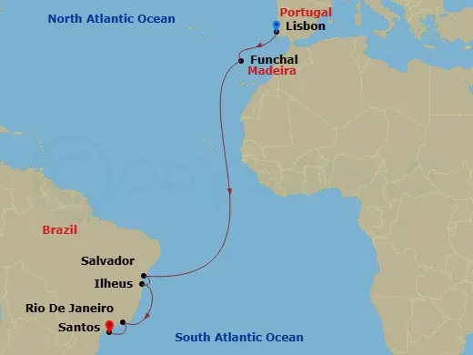Itinerary schematic diagram