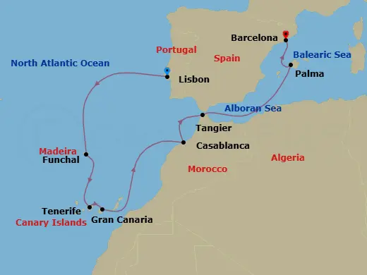 Itinerary schematic diagram