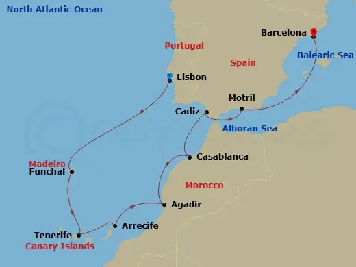 Itinerary schematic diagram