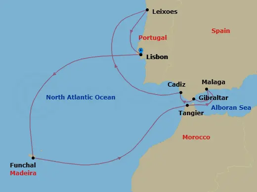 Itinerary schematic diagram