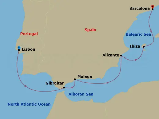 Itinerary schematic diagram