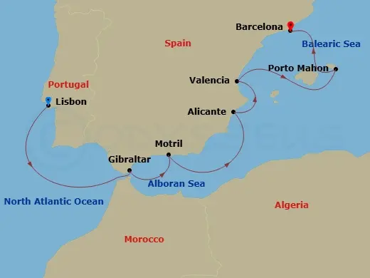 Itinerary schematic diagram