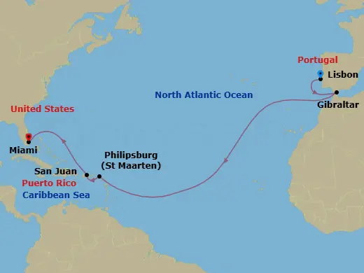 Itinerary schematic diagram